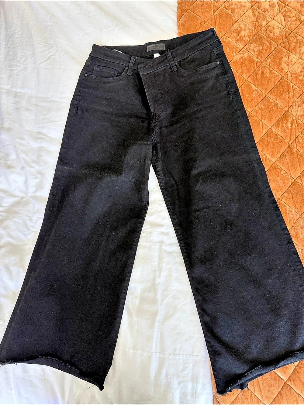 Kut from the Kloth Meg Fab Ab Wide Leg Wide Leg Jeans in Black Size 8